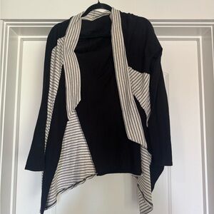 Black and White Striped Women's Sweater